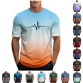 thumbnail image 1 of ZXLBBD Mens T-Shirts Short Sleeve Gradient Color Print Tee Shirt Crew Neck Soft Breathable Daily Wear Comfortable Fit Top Summer Outdoor Tshirts,J,5XL, 1 of 4