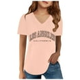 thumbnail image 1 of ZXLBBD Shirts for Girls Short Sleeve Letter Prints Trendy Loose Soft Baggy Basic Top for Kids Child School Summer Clothes, 1 of 3