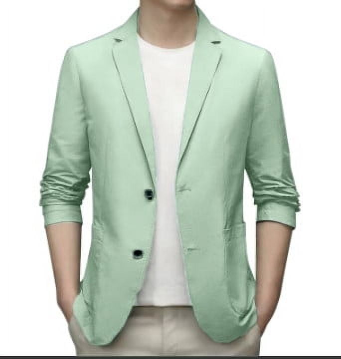 ZXLBBD Spring Summer Men's Lightweight Summer Suit Jacket Slim Fit
