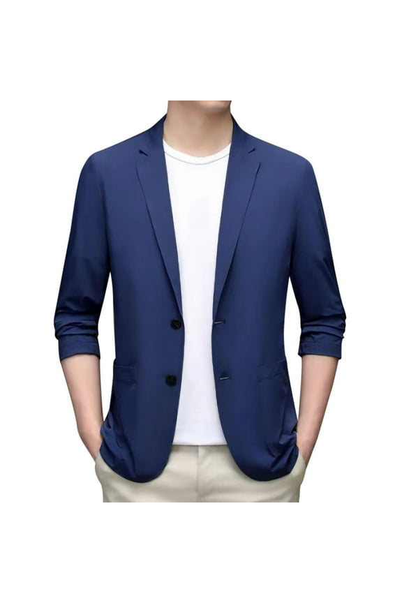 Spring Summer Men's Lightweight Summer Suit Jacket Slim Fit Button Sports Active Coats Casual Outdoor Cozy Daily Wear