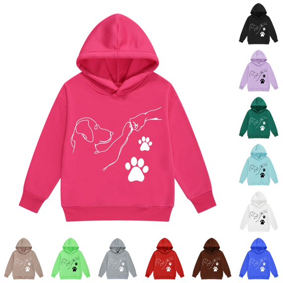 ZXLBBD Sweatshirts for Girls Long Sleeve Loose Soft Hooded Sweatshirt with Cartoon Animal Print for Toddler Kids Fall Winter Wear Casual Outdoor,Hot Pink,Size 2 Y-3 Y