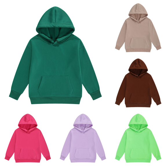 ZXLBBD Sweatshirts for Girls Toddler Kids Long Sleeve Soft Hooded Sweatshirt for Toddler Kids Solid Color Cute Pullover Top School Casual Outdoor,Green,Size 3 Y-4 Y