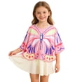 thumbnail image 1 of ZXLBBD Swimsuits for Girls Net Scarf Sun Protection Cover Up Short Sleeve Shirt Cute Breathable Holiday Surfing, 1 of 7