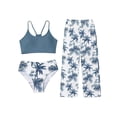 thumbnail image 1 of ZXLBBD Swimsuits for Girls Tropical Floral Bikini with Cover Up and Bottoms 3 Piece for Teen Stretchy Summer Beachwear, 1 of 2