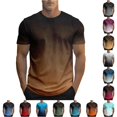 thumbnail image 1 of ZXLBBD T Shirts for Man Gradient Color Crew Neck Workout Shirts Athletic Performance Comfort Fit Short Sleeve Tee for Gym Training Casual Summer T-Shirt,Yellow,4XL, 1 of 4