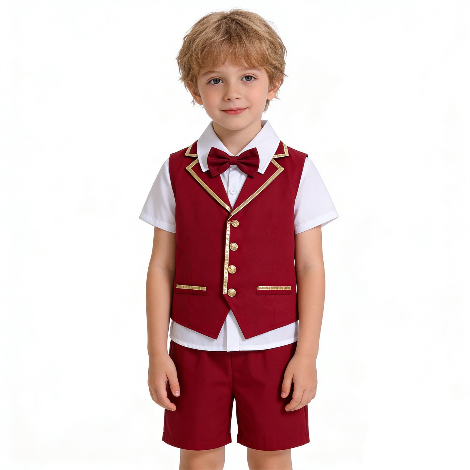 ZXLBBD Toddler Boy Clothes Classic Formal Suit 3 Piece Vest Shirt