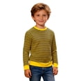 thumbnail image 1 of ZXLBBD Toddler Kids Striped Long Sleeve Crewneck Sweatshirts for Boys Girls Soft Stretch Pullover Tops Durable Cozy Casual Schoolwear, 1 of 5