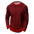 thumbnail image 1 of ZXLBBD Toddler Kids Striped Long Sleeve Crewneck Sweatshirts for Boys Girls Soft Stretch Pullover Tops Versatile Trendy Casual Dailywear, 1 of 6
