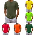 thumbnail image 1 of ZXLBBD Tshirts Shirts for Men Short Sleeve Lightweight Workout Shirts for Summer Sporty Running Hiking Solid Color T Shirts for Man Dailywear,Green,2XS, 1 of 4