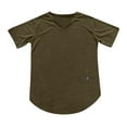 thumbnail image 1 of ZXLBBD V Sleeves Solid Color Plus Size Neck Short Summer Men's Blouse Casual Outdoor Loose Fit Daily Wear, 1 of 3
