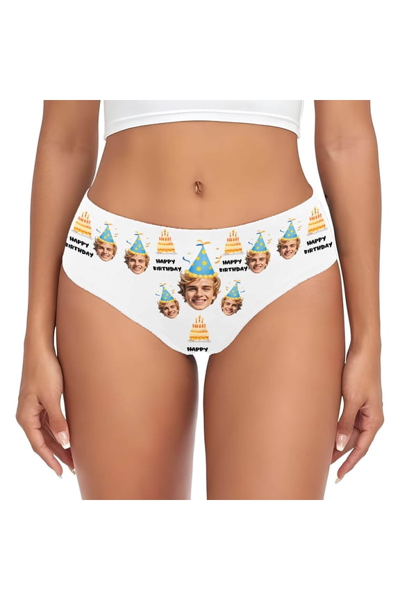 Valentine's Day Panties for Women Soft Triangle Panties Comfortable Mid Rise Bikini Briefs For Her DIY Prints Loose Fit Daliy Wear Ladies Underwear