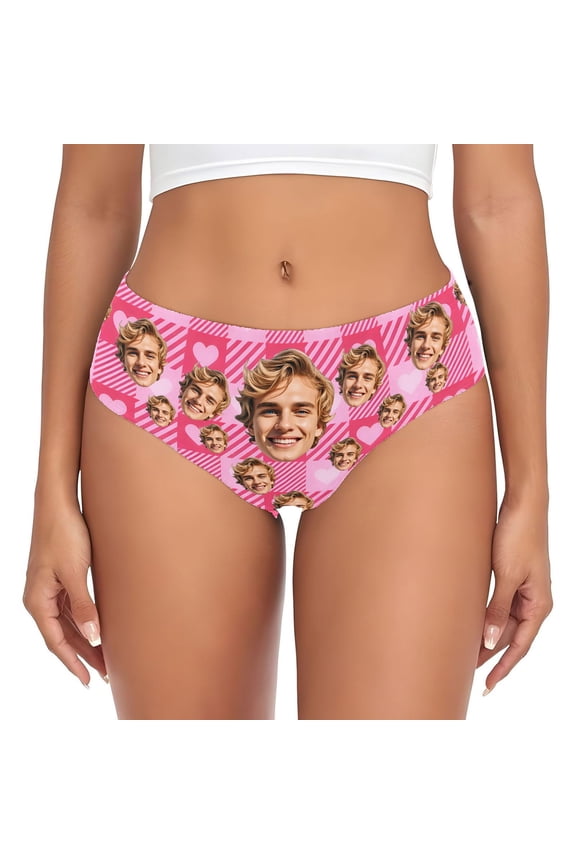 Valentine's Day Panties for Women Soft Triangle Panties Comfortable Mid Rise Bikini Briefs For Her DIY Prints Loose Fit Daliy Wear Ladies Underwear