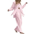thumbnail image 1 of ZXLBBD Women 2 Piece Retro Plus Size and Shirt Suit High Waisted Slacks Suit Top Pants Long Sleeve Casual Outdoor Cozy Daily Wear, 1 of 5