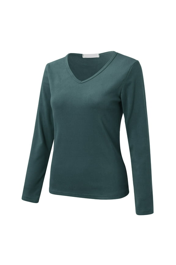Women Crew Neck Lined Thermal Thermal Underwear Slim Tops Long Sleeve Thermal Shirts Fall Winter Tops Casual Outdoor Comfort Daily Wear
