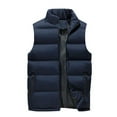 thumbnail image 1 of ZXLBBD Women Fall Winter Fashion Solid Color Zipper Collar Sleeveless Cotton Padded Vest Top Casual Outdoor Loose Fit Daily Wear, 1 of 9