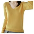 thumbnail image 1 of ZXLBBD Women Solid Color Long Sleeve Knit Sweater Top Wool Pullover Sweater Base Sweater for Women Casual Outdoor Cozy Daily Wear, 1 of 3
