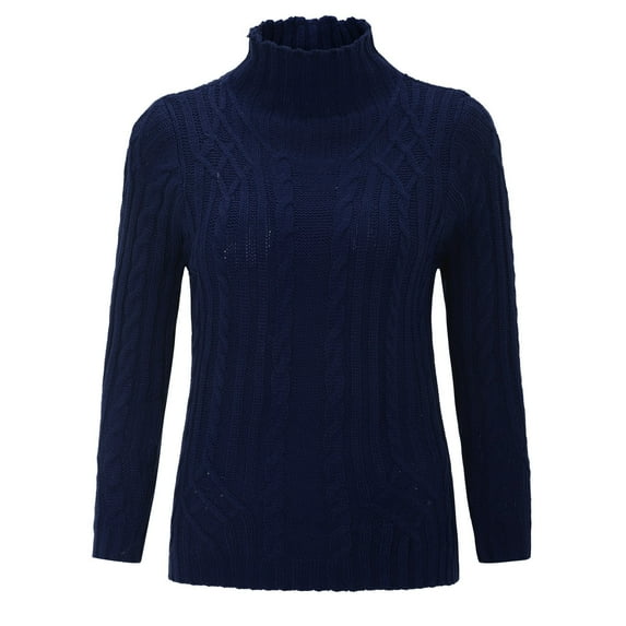 ZXLBBD Women's Fall Winter Regular Turtleneck Long Sleeve Knitted Sweater Casual Outdoor Cozy Daily Wear