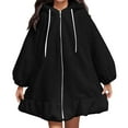 thumbnail image 1 of ZXLBBD Women's Solid Color Sweatshirts Bunny Cute Hoodie Thicken Blouse Top Casual Outdoor Loose Fit Daily Wear, 1 of 4