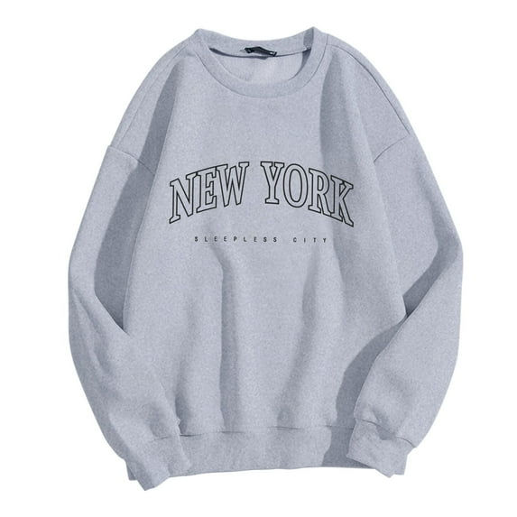 ZXLBBD Womens Long Sleeve Graphic Tee Shirts Crew Neck Sweatshirts Pullover Tops Casual Outdoor Relaxed Fit Daily Wear