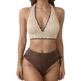 thumbnail image 1 of ZXLBBD Womens Swimsuits Tie Side Halter Neck 2 Piece Swimwear Bikni Set with Adjustable Straps Trendy Bathing Suit Casual Holiday Beach Pool, 1 of 5