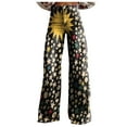 thumbnail image 1 of ZXLBBD Womens Vintage Wide Leg Jeans Fashion High Waisted Denim Pants Floral Printed Pull On Baggy Trousers Casual Outdoor Loose Fit Daily Wear, 1 of 7