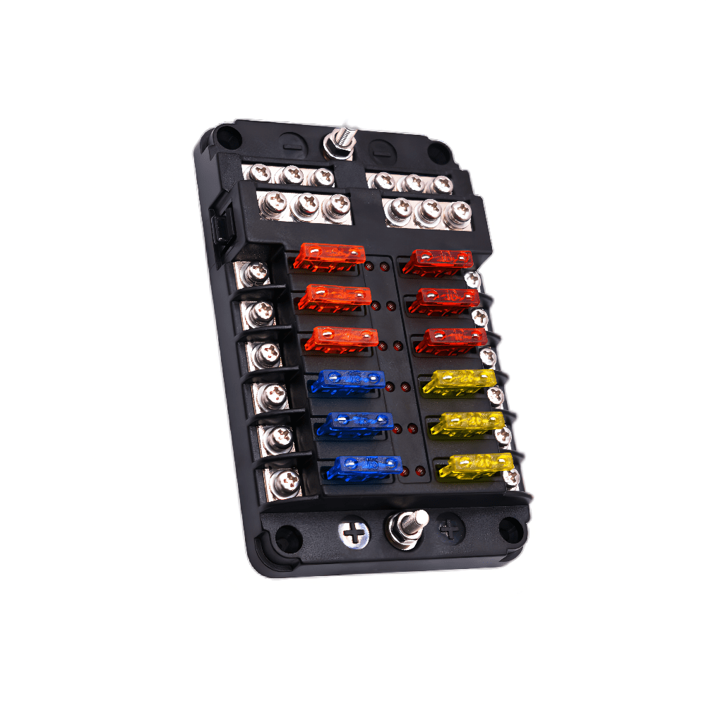 ZXMT 12 Ways Car Marine Fuse Block Muhize Vehicle Boat Fuses Box with