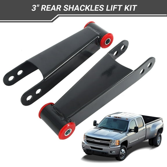 1Pair 3" Rear Drop Shackles Lift Kit Fit for 2001-2010 Chevy Silverado Sierra 2500 3500