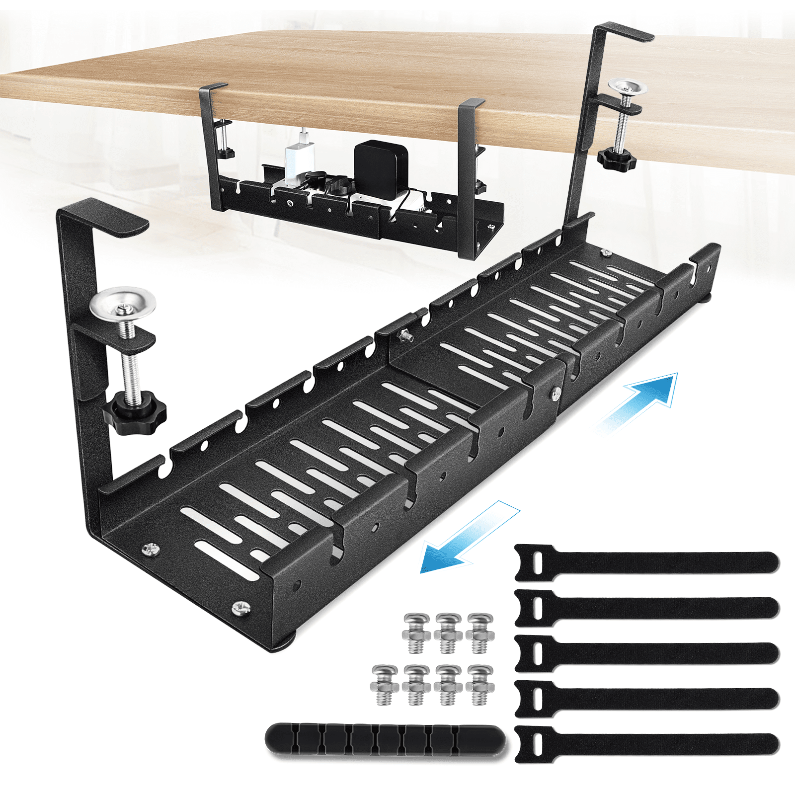 https://i5.walmartimages.com/seo/ZXMT-21-Cable-Management-Tray-Under-Desk-Black-Adjustable-Cord-Organizer-with-Adhesive-Charging-Cord-Holder_85478b3c-5439-4cb0-9145-3545e89ad565.ade945b2728b8976f0c39313ed9d1d50.png