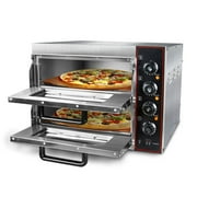 Commercial Pizza Oven 16 inch Pizza Double Deck 3000W 110V Electric Oven Multipurpose Toaster Bake Broiler 40L Stainless Steel for Restaurant Home Pizza Pretzels Baked Roast Yakitori