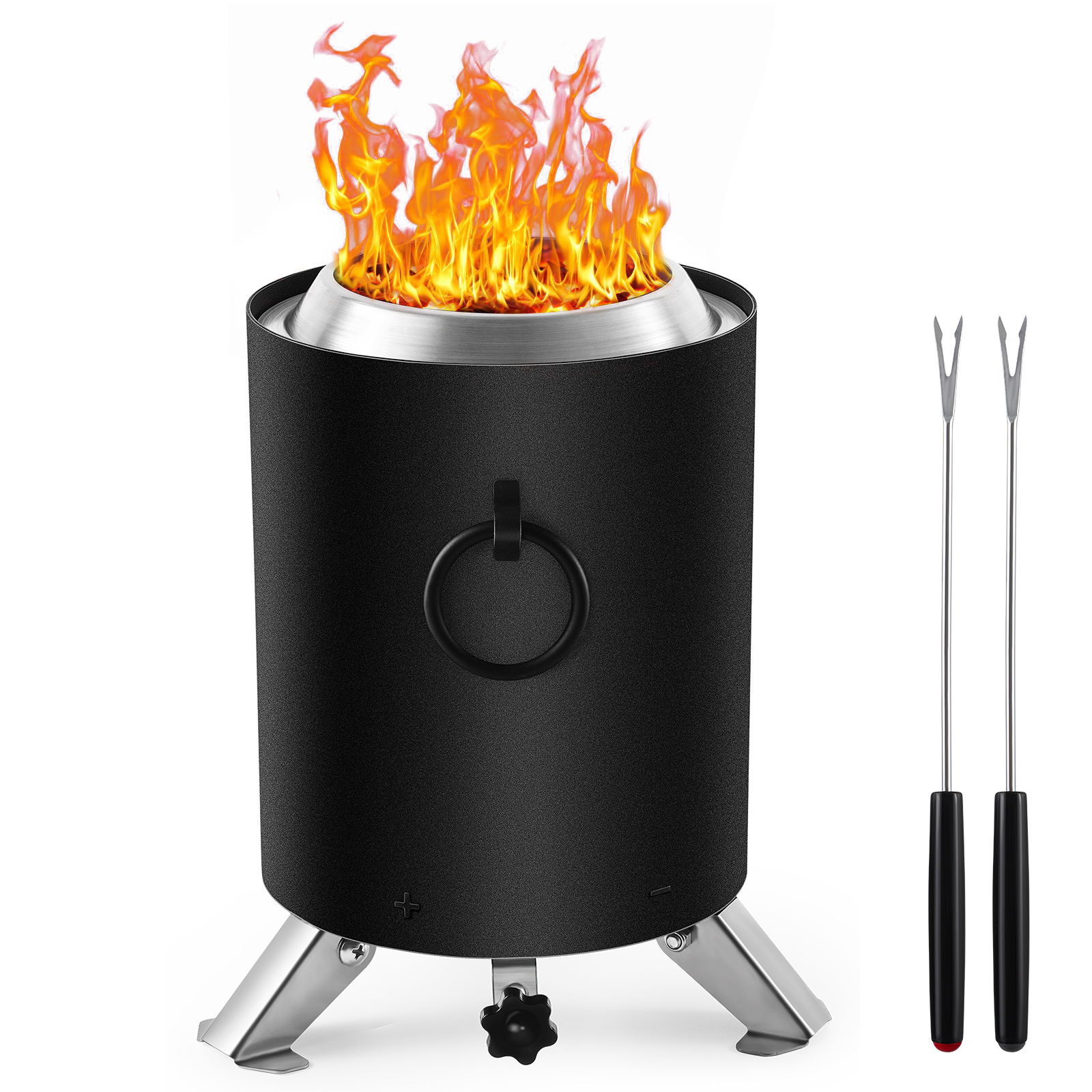 ZXMT 6.3" Smokeless Fire Pit Removable Tabletop Fire Pit (Black