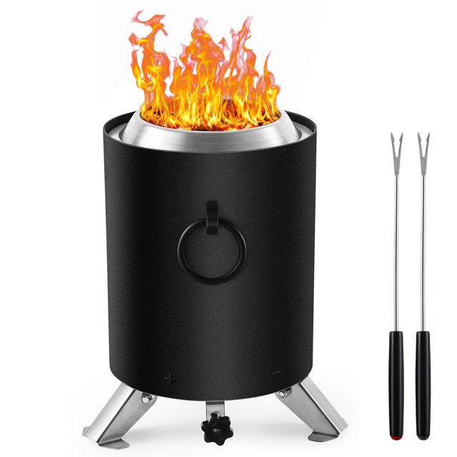 ZXMT 6.3" Smokeless Fire Pit Removable Tabletop Fire Pit (Black