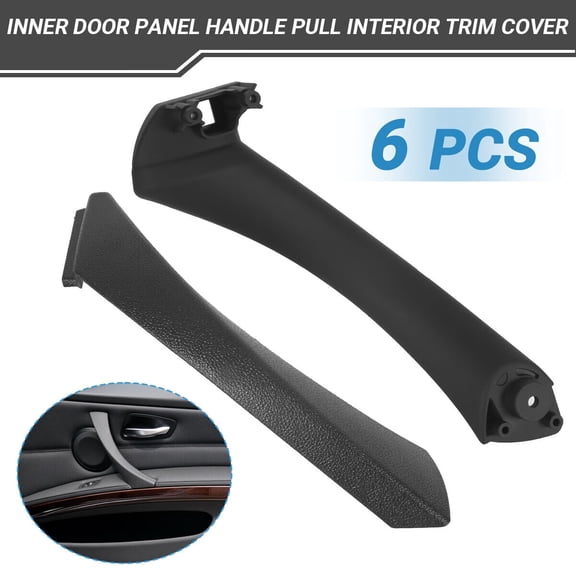 ZXMT 6Pcs Inner Door Panel Handle Pull Interior Trim Cover Set Fit for BMW E90 2006-11