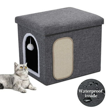 ZXMT Cat Litter Box Enclosure Furniture, Foldable Hidden Litter Box with Mesh Storage Bag, Litter Box Furniture with Waterproof Inside, Easy Clean