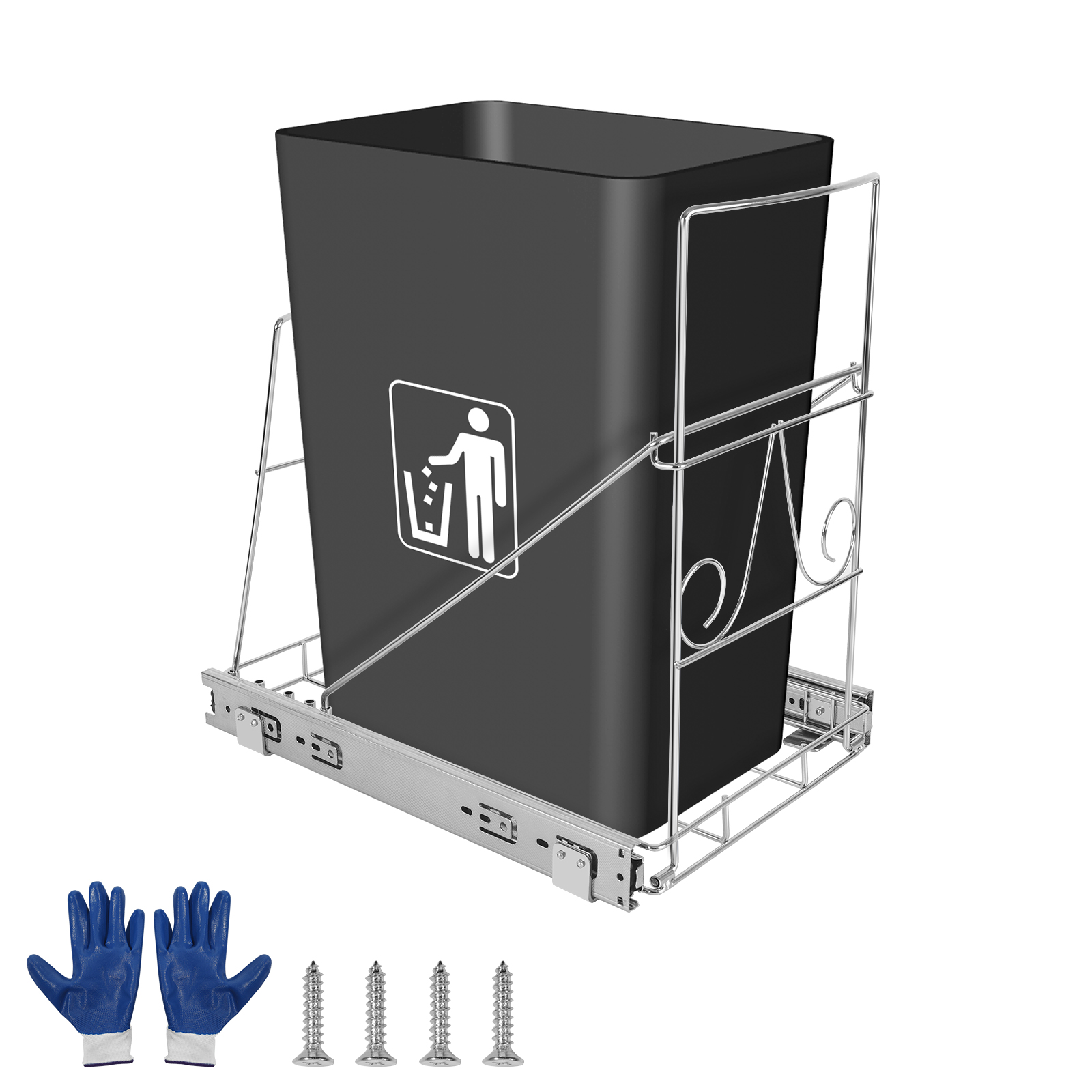 HomGarden Dual 35Qt Pullout Trash Garbage Can, 8.7Gal Capacity Under