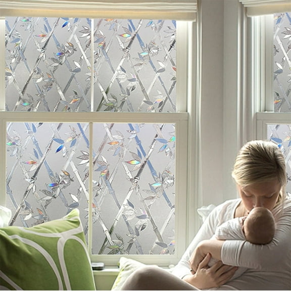 ZXNWN Big Clearance Visland Window Privacy Film Frosted Glass Static Clings Window Film Door Covering Film for Home Kitchen