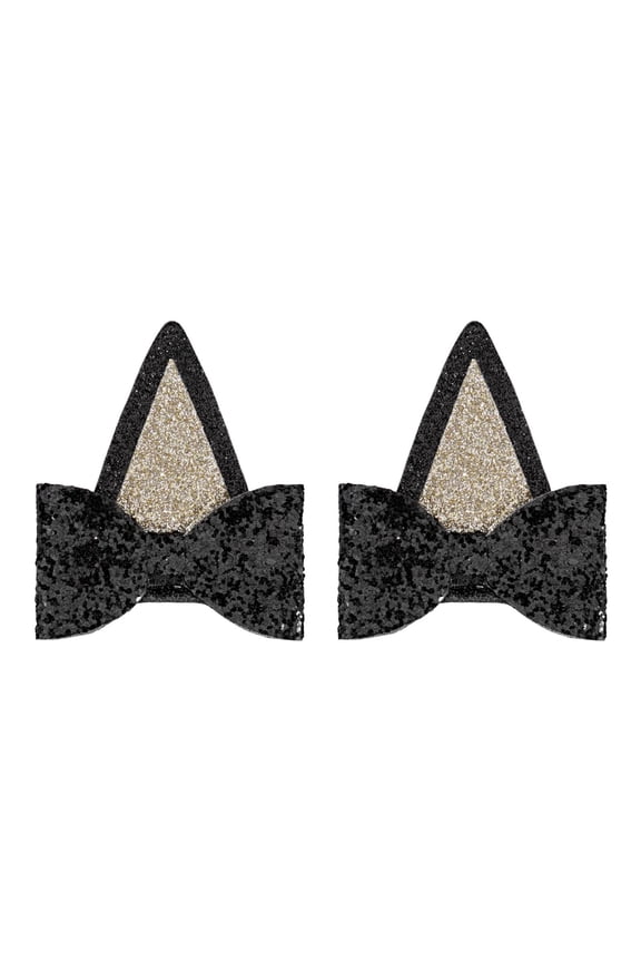 Blue Dog Happy Birthday Decorations Blue Glitter Bows Ears Hair Clips for Kid Boys And Girls Birthday Party Supplies