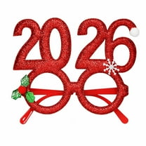 ZXNWN Clearance 2026 New Year Glasses Glitter Novelty Eyewear Frame With Christmas Decorations