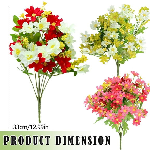 ZXNWN Clearance Sales 28 Heads Artificial Flowers Bunch Bouquet Home Wedding Decor，28 Heads Artificial Flowers Bunch Bouquet Home Wedding Decor