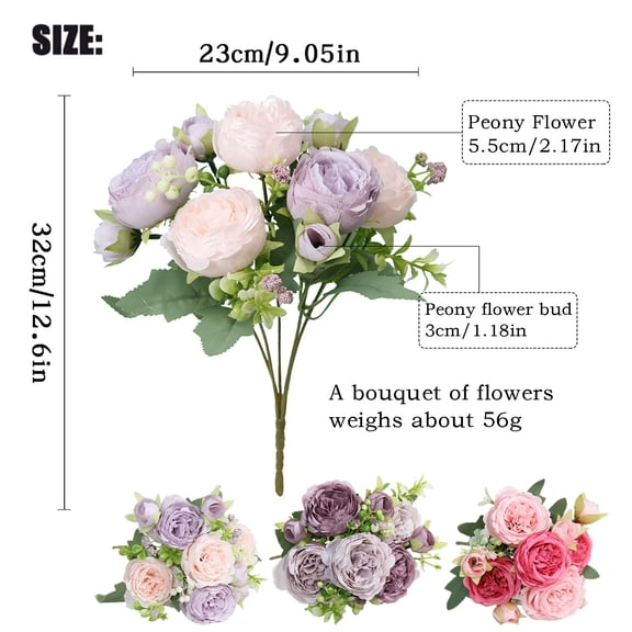 ZXNWN Clearance Sales Artificial Flower 5 Small Rose Korean Style Bundle Persian Peony Artificial Flower Home Wedding Rose Bouquet Decoration(
