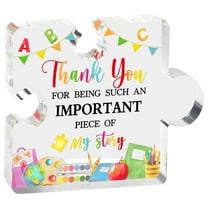 ZXNWN Clearance Teacher Appreciation Gifts for Women Men Thank You Engraved Acrylic Block Puzzle Heartwarming Teacher Gift Paperweights Cute Student Teacher Gifts Novelty Daycare Teacher G