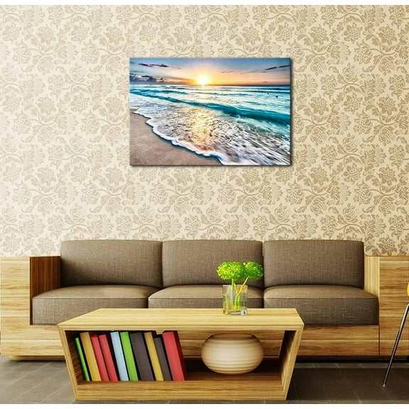 ZXNWN Clearance Yirtree Art Sea Large Canvas Prints Wall Art Ocean Beach Frameless Pictures Paintings for Living Room Bedroom Home Decorations
