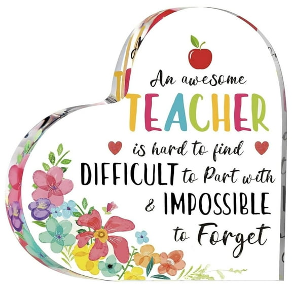 ZXNWN Desktop Ornament Clearance Teacher Appreciation Gift for Women Birthday Gift for Teacher Paperweight Keepsake Thank You Teacher Graduation Party Gift Teacher Classroom(4 X 4 In Teacher)