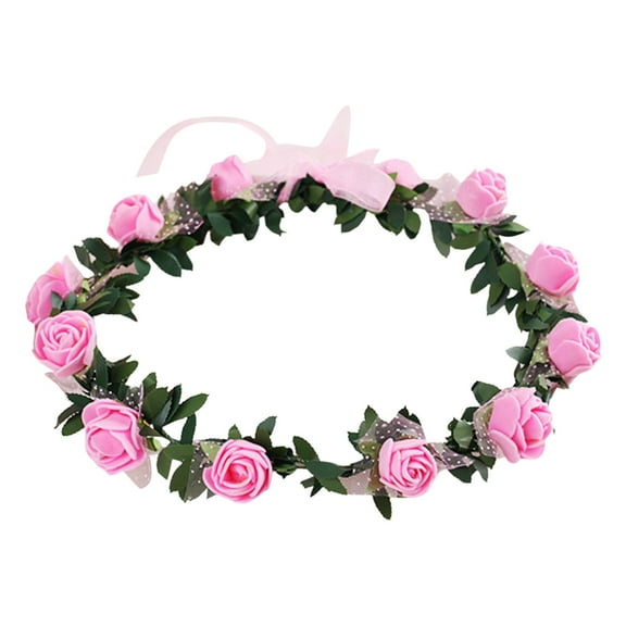 ZXNWN Flowers Artificial Clearance Headband Rose Flower Crown Wreath Wedding Bridal Garland Hairband Headwear