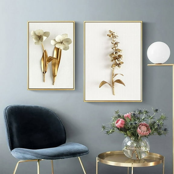 ZXNWN Sales Today Clearance 3 Piece Set Modern Wall Art Flower Print Large Canvas Painting Picture Abstract(No Frame）