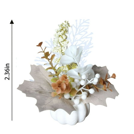 ZXNWN Sales Today Clearance Autumn Pumpkin Decorative Ornament Fall Centerpiece With Faux Leaves & 2.36in Tall Ideal for Home Decoration