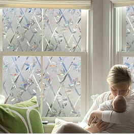 Stiyth Colorful Floral Window Film, Frosted Privacy Glass