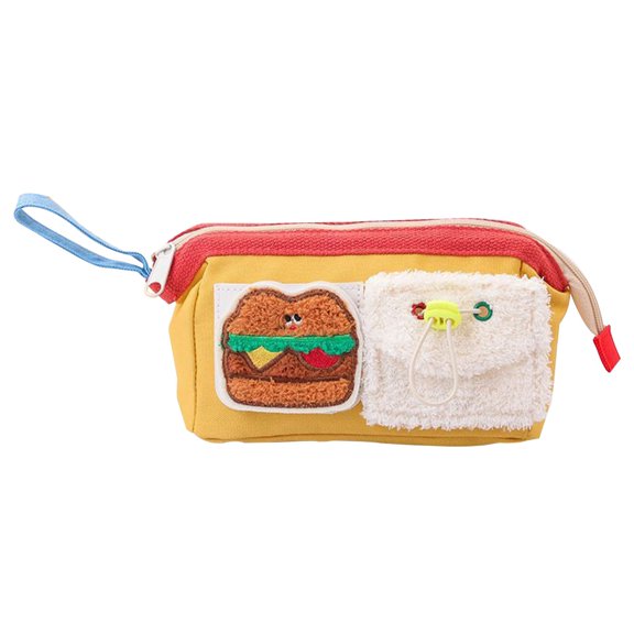 ZXNWN Stationery Bag PromotionCute Burger Large Capacity Pen Case Style Stationery for ki ds and Teens Personalized Embroidery Student Pen Box