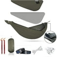 thumbnail image 1 of ZXNYH 11Ft Camping Hammock with Mosquito Net, with Unique Adjustable UHMWPE Ridgeline, Lightweight Portable Double Hammock with 12ft Tree Straps, Ideal for Camping, Hiking, Backpacking, OD Green, 1 of 2