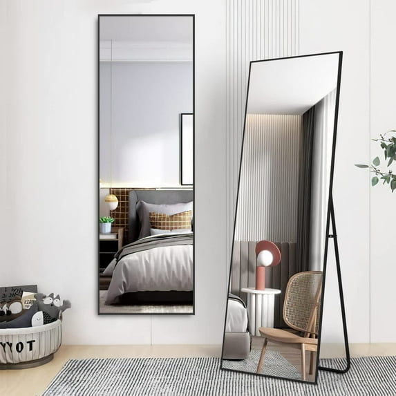 ZXNYH 36 * 24 Inch Wall Mirror, Metal Framed Arched Top Mounted Mirror for Vanity, Bedroom, Dressing Room, Bathroom, Fair Size and Modern Design, Black