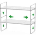thumbnail image 1 of ZXNYH Cabinet Organizer Shelf Expandable Cabinet Spice Rack Stackable Shelves Adjustable Storage Shelf for Kitchen Pantry Countertop Cupboards Bathroom,White,8.07",2 Packs, 1 of 8